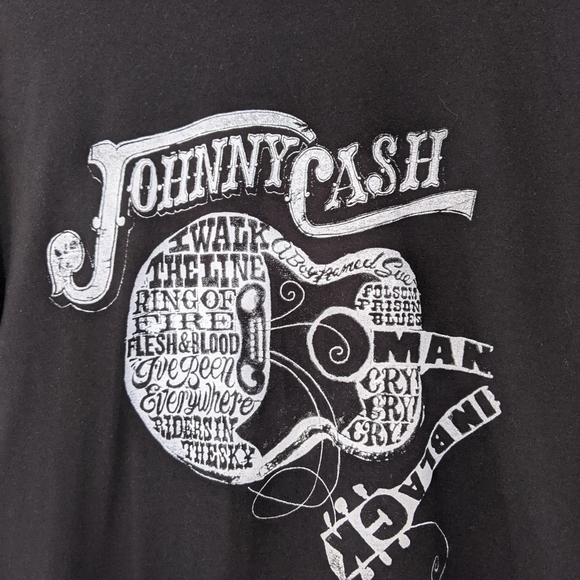 Johnny Cash Large black short sleeve graphic tee shirt - Picture 3 of 4